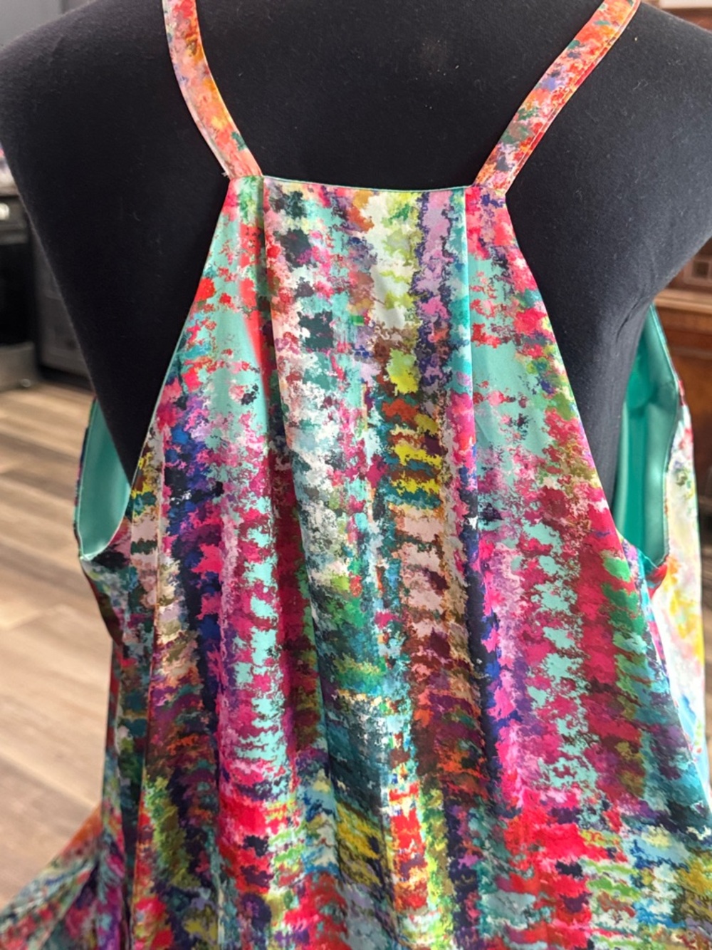 Nicole Miller Multicolor Striped Tie-Dye Maxi Dress Skirt - Picture 6 of 9